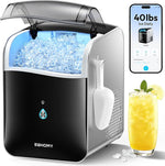 Load image into Gallery viewer, EUHOMY Smart Nugget Ice Maker Countertop, Pebble Ice Maker Machine with APP Control, 40lbs/24H, Ready in 7 Mins, Self-Cleaning, Portable Sonic Ice Makers with Hanging Ice Scoop for Home/Kitchen/Office