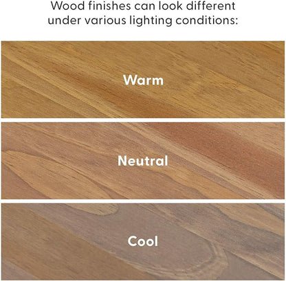 Plank+Beam Beryl Bar Height Stool - Mid-Century Modern Rubberwood Bar Stool with Faux Leather Seat, Metal Footrest, Easy Assembly, 2-Pack, Pecan/Toffee