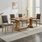 Load image into Gallery viewer, French Country Dining Chairs Set of 8, Grey Square Back Dining Chairs with Linen Upholstered Seat, Solid Wood Legs, Farmhouse Kitchen &amp; Dining Room Chairs, Sillas De Comedor (Gray, 8Pcs)