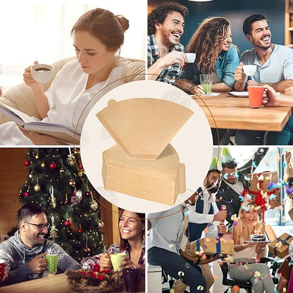 Coffee Filters #4, 200 Count Cone Paper Coffee Filter 8-12 Cup, Unbleached Natural Disposable No 4 Filters Fits for Pour Over, Drip Coffee Maker Suitable for Home, Shop Commercial (Brown)