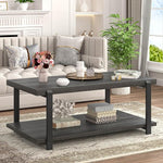 Load image into Gallery viewer, FOLUBAN Modern Coffee Table, Rustic Wood Center Table with Storage for Living Room, Dark Gray