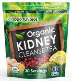 Load image into Gallery viewer, Opportuniteas Organic Kidney Cleanse Detox &amp; Repair Tea - Matcha Green Tea, Cranberry, Lemon &amp; Ginger. 4 Cleansing Superfoods for Drinks. Vegan &amp; Non-GMO - 30 Servings
