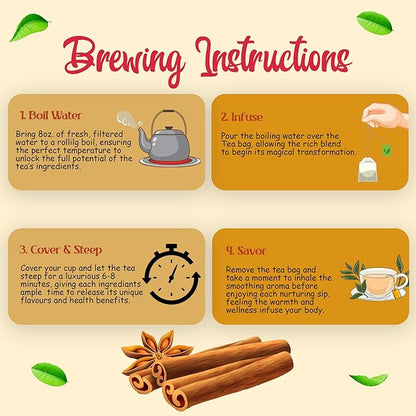 Tropace Organic Rooibos - 20 Tea Bags, South African Red Tea infused with Cardamom, Cinnamon & Black Pepper - Caffeine Free Herbal Tea, Rooibos Tea Rooted in Africa & Packed in USA, 1.4 oz (40g)