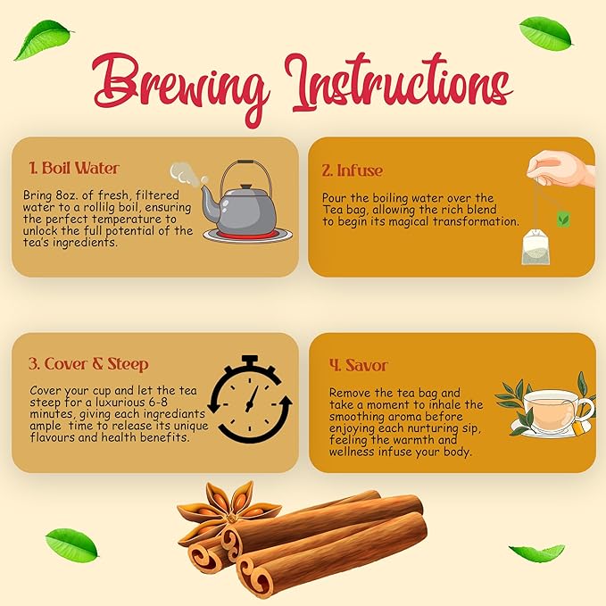 Tropace Organic Rooibos - 20 Tea Bags, South African Red Tea infused with Cardamom, Cinnamon & Black Pepper - Caffeine Free Herbal Tea, Rooibos Tea Rooted in Africa & Packed in USA, 1.4 oz (40g)