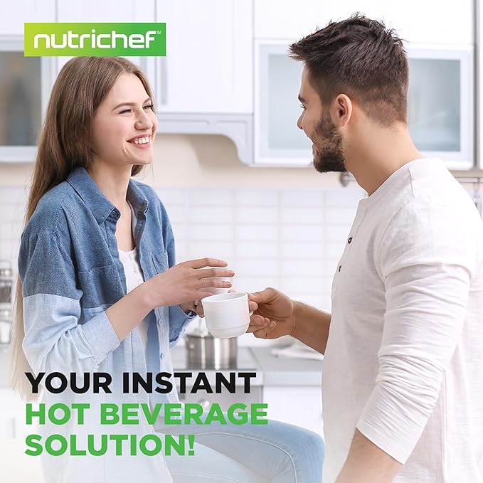 NutriChef 5.2 Qt Electric Water Kettle, Quick Heating, 5 Liter Digital Kettle with 5 Temperature Settings, Safety Lock, Stainless Steel, 3 Dispensing Options, Easy to Clean, 8.46" x 11.2" x 16.5"