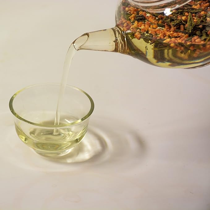 TIAN HU SHAN Genmaicha Green Tea with Roasted Rice, Low Caffeine Genmaicha Tea Loose Leaf 8 Ounce / 226g (Pack of 1)