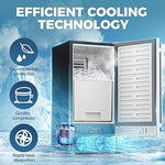 Load image into Gallery viewer, Coolski Commercial Under Counter Ice Maker Machine, Stainless Steel Built-in Freestanding Ice Maker with Condensate Removal Pump, Water Filter, for Home &amp; Commercial Use, 100 LBS/Day