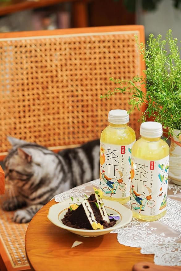 Tea PI Iced tea –Jasmine Green Tea, Lemon Sweet Iced Fruit Tea Bottles, Real Juice, -16.9 fl oz, 500mL, 15 Pack