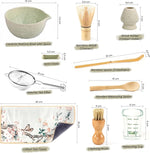 Load image into Gallery viewer, 10 Pcs Matcha Whisk Set - 15 OZ Matcha Bowl with Spout and Whisk Holder &amp; Measuring Cup - Bamboo Matcha Scoop and Spoon - Stainless Steel Sifter - Cleaning Brush - Matcha Kit for Japanese Tea Ceremony