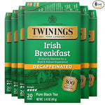 Load image into Gallery viewer, Twinings Decaffeinated Irish Breakfast Black Tea Individually Wrapped Bags, 20 Count (Pack of 6), Flavourful, Robust, Enjoy Hot or Iced, 120 Teabags