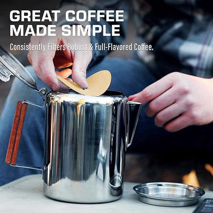 COLETTI Percolator Coffee Pot Filters – Camping Coffee Filter – Disc Coffee Filters For Percolators (Unbleach Paper, 3.3")