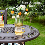 Load image into Gallery viewer, PHI VILLA 32 in Cast Aluminum Patio Outdoor Bistro Round Dining Table with Frosted Surface