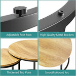 Load image into Gallery viewer, Smuxee Nesting Coffee Table Set of 2, 23.6" Round Coffee Table Brown Wood with Adjustable Non-Slip Feet, Industrial End Table Side Tables for Living Room Bedroom Balcony Yard