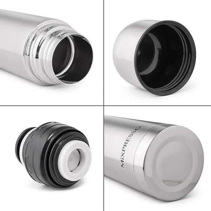 Mixpresso Coffee Flask & Coffee Mug, Stainless Steel Coffee vacuum flask For Hot Coffee or Cold Tea Fits Car Caddy or Backpack, Leak Proof Travel Mug, 17 Ounce Coffee Thermos