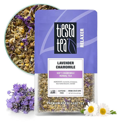 Tiesta Tea - Lavender Chamomile Herbal Tea, Loose Leaf, Calming Blend with Chamomile, Lavender, and Lemongrass, Caffeine-Free Herbal, Great for Hot or Iced, Resealable Pouch, 25 Cups, 0.9 Ounce