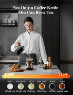 Load image into Gallery viewer, KLEAH Gooseneck Electric Kettle with Temperature Control - 0.8L Automatic Shut Off Tea &amp; Coffee Kettle, Hot Water Boiler Pour Over Coffee Kettle, 1200W Quick Heating Keep Warm, Black