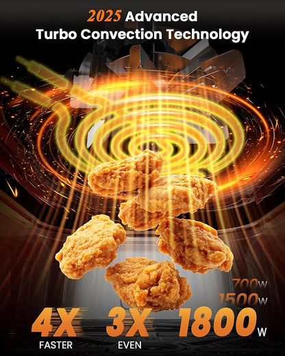 Nuwave Brio Plus Air Fryer 8 Qt, New & Improved, PFAS-FREE, 7 Digital One-Touch Cook Functions that AIR FRY, BAKE, ROAST, DEHYDRATE, TOAST, REHEAT, PREHEAT, 150 Presets, 50°F~400°F, 700/1500/1800W