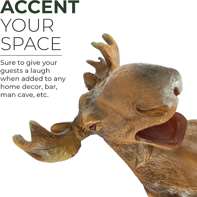 Rivers Edge Products 750ml Wine Bottle Holder - Hand-Painted Poly Resin Animal Kitchen Decor - Unique, Rustic Home Decor for Countertop and Bar - Wine Accessories for Wine Lovers