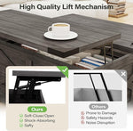 Load image into Gallery viewer, LAUSAINT HOME Farmhouse Lift Top Coffee Table with Large Hidden Storage Compartment, Wood Square Center Table with Lifting Top for Living Room, Home Office, Gray