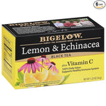 Load image into Gallery viewer, Bigelow Tea Lemon &amp; Echinacea Plus Vitamin C Black Tea, Caffeinated Tea with Lemon and Echinacea, 18 Count Box (Pack of 6), 108 Total Tea Bags