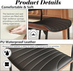 Load image into Gallery viewer, Modern PU Leather Dining Room Chairs Set of 6, Upholstered Kitchen Chairs with Walnut Bentwood Back and Metal Legs Adjustable Feet for Kitchen Dining Room(Balck)