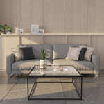 Load image into Gallery viewer, Glass Coffee Table Modern Center Table,Minimalist Coffee Table Sofa Side Tea Table for Living Room,Tempered Glass-top with Sturdy Metal Frame, Easy Assembly,26.4 x 26.4 x 15.7 Inches, Black