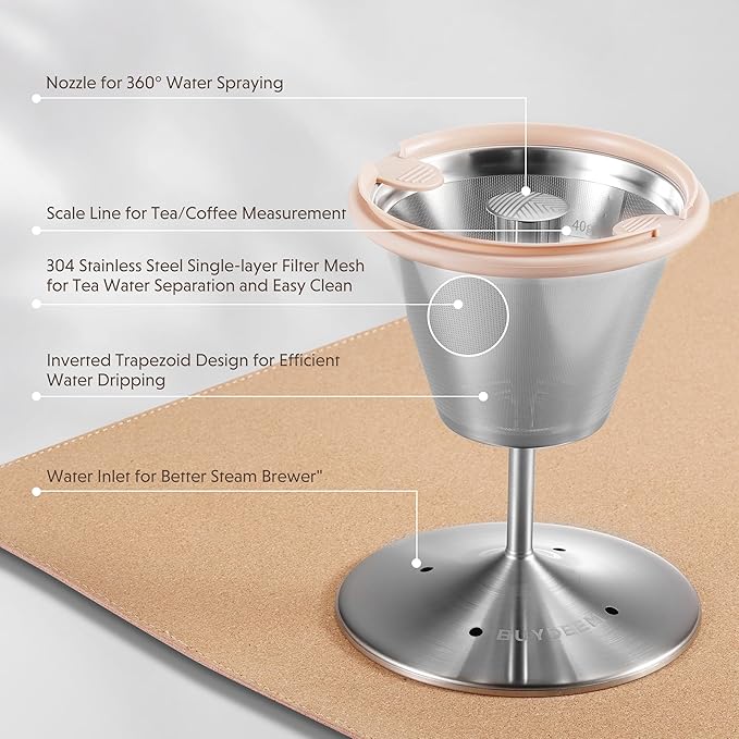 BUYDEEM K156 Tea Maker, Electric Kettle for Coffee and Tea Brewer, 6 Brew Strength Selection for Extracting, 4 Temperature Settings, Boil Dry Protection, 2 Hours Auto Keep Warm, Oat White, 1.5L/1.6QT