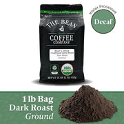The Bean Organic Coffee Company Water Processed DECAF IL Chicco (Traditional Italian Roast), Dark Roast, Ground Coffee, 16-Ounce Bag, Café Molido Tostado Orgánico descafeinado