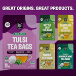 Load image into Gallery viewer, FGO Organic Tulsi Holy Basil Tea, 100 Count, Eco-Conscious Herbal Tea Bags, Resealable Bag, Caffeine Free, Packaging May Vary (Pack of 1)
