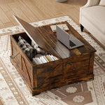 Load image into Gallery viewer, Coffee Table with Storage, 31.5" W Farmhouse Lift Top Wood Square Center Table with Charging Station, Rustic Cocktail Tables with Flip Top Lids for Living Room, Home Office, Rustic Brown