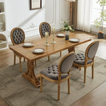 Load image into Gallery viewer, French Country Dining Chairs Set of 4, Vintage Wooden Dining Chairs with Fabric Upholstered Tufted Seat,Solid Wood Legs&amp;Frame, Farmhouse Kitchen&amp;Living Room Chairs(Gray,4 Pcs)