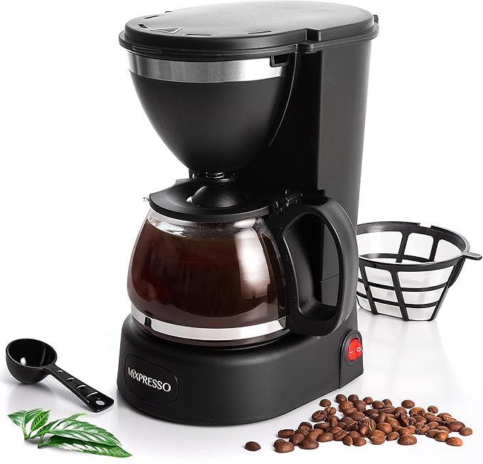 Mixpresso Drip Coffee Maker Coffee (6 Cups), Black