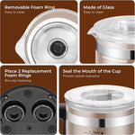 Load image into Gallery viewer, Electric Milk Frother, 6 in 1 Milk Steamer,17oz Automatic Warm and Cold Foam Maker for Coffee,Latte, Cappuccino, Macchiato, Hot Chocolate (Black)