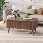 Load image into Gallery viewer, Lift Top Coffee Table with Storage,Mid Century Modern Coffee Table,Fluted Wood Rectangle Center Table for Living Room,Home Office,Walnut