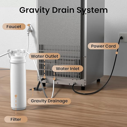 Coolski 15” Under Counter Ice Maker Machine, 85 Lbs/Day, 30 LBS Storage Bin, Auto-Cleaning, Built-in Freestanding Commercial Ice Maker for Outdoor Home Bar Restaurant