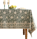 Load image into Gallery viewer, Designer Grayish Green Linen Long Rectangle Tablecloth,Floral Stain Resistant Table Cloth,Fall Vintage Decor Tablecloths for Dining Thanksgiving Kitchen Party,63"*102"-Andrew A