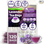 Load image into Gallery viewer, 120 Lavender Flower Tea Bags, 100% Natural &amp; Pure from Lavender Flowers. Loose Flower Lavender Herbal Tea. Lavender Flower Tea. No Sugar, No Caffeine, No Gluten, Vegan.