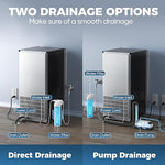 Load image into Gallery viewer, Coolski Commercial Under Counter Ice Maker Machine, Stainless Steel Built-in Freestanding Ice Maker with Condensate Removal Pump, Water Filter, for Home &amp; Commercial Use, 100 LBS/Day