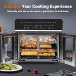 Load image into Gallery viewer, 24Qt Large Air Fryer Toaster Oven Combo - French Double Door Airfryer, 15 Cooking Functions Touch Dual Zone Independent Control Electric Oven, Stainless Steel Air Fryers Oven 13 Accessories &amp; Cookbook