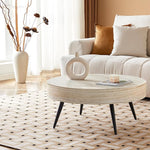 Load image into Gallery viewer, 31.5" Modern Round Coffee Table,Small Coffee Tables Center Table with Metal Legs Wood Mars Marble-Patterned Tabletop for Living Room Office Apartment,Easy to Assemble, Wood Mars Marble