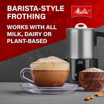 Load image into Gallery viewer, Melitta Montalatte Milk Frother | Hot &amp; Cold Nano Foam Frother | Vegan Milk Warmer | Velvet Hot Chocolate Maker | Auto Switch | Stainless Steel Steamer with Unique Chocolate Blending Disk