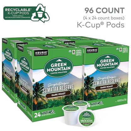 Green Mountain Coffee Roasters Sumatra Reserve Coffee, Keurig Single-Serve K-Cup pods, Dark Roast, 96 Count