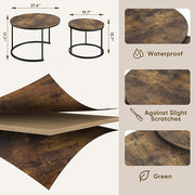 Smuxee Rustic Nesting Coffee Table Set of 2, 27.6
