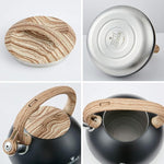 Load image into Gallery viewer, s-p Whistling Tea Kettle Stainless Steel Teapot, Teakettle for Stovetop Induction Stove Top, Fast Boiling Heat Water Tea Pot 2.2 Quart(Black)