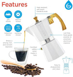 Load image into Gallery viewer, GROSCHE Milano Moka Stovetop Espresso Coffee Maker (9 Cup / 450 ml, White)