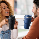 Load image into Gallery viewer, ALOUFEA 20 oz Insulated Coffee Mug Tumbler with Handle, Stainless Steel Travel Mug Tumbler with Lid and Straw, Double Wall Vacuum Leak Proof Ice Coffee Thermal Cup, Lavender Glitter