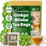 Load image into Gallery viewer, FreshDrinkUS, Premium 30 Ginkgo Biloba Leaf Tea Bags, 100% Natural &amp; Pure from Ginkgo Biloba Leaves. Loose Leaf Herbal Tea. Made with Eco-Conscious Tea Bags. No Sugar, No Caffeine, No Gluten, Vegan.