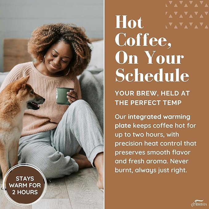 12-Cup Digital Drip Coffee Maker with Built-In Burr Grinder | Programmable Coffee Machine | Reusable Filter and Refillable Water Tank | Warming Plate with Glass Coffee Pot