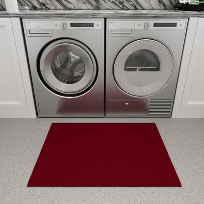 Ottomanson Rugs for Entryway 2'3" x 3' Non Slip Solid Small Area Rugs Durable Front Door Mat Rug Stain Resistant Entrance Rugs for Bathroom Kitchen Bedroom & Living Room, Red