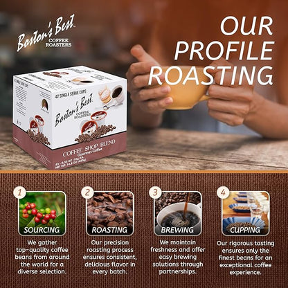 Boston’s Best - Coffee Shop Blend, Hearty Medium Roast, Delicious Gourmet Coffee Compatible with Keurig CoffeeMaker, 1 Count (42 Single Serve Medium Roast Cups)